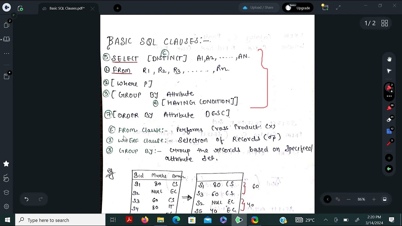 RPSC Programmer | Basic SQL Clause | step by step explained with ...