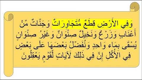 شرح أحكام التجويد لسورة الرعد من الآية رقم 4 إلى 5