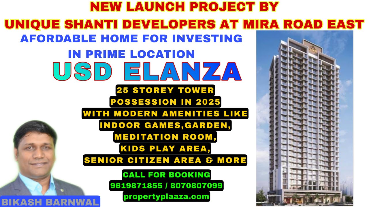 1BHK/MIRA ROAD/USD ELANZA MIRA ROAD MUMBAI/1BHK/NEW LAUNCH/PROPERTY