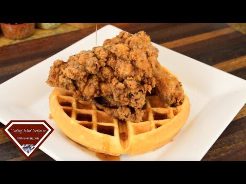 Spicy Southern Fried Chicken & Buttermilk Waffles- Spicy, Crispy & Delicious! |Cooking With Carolyn