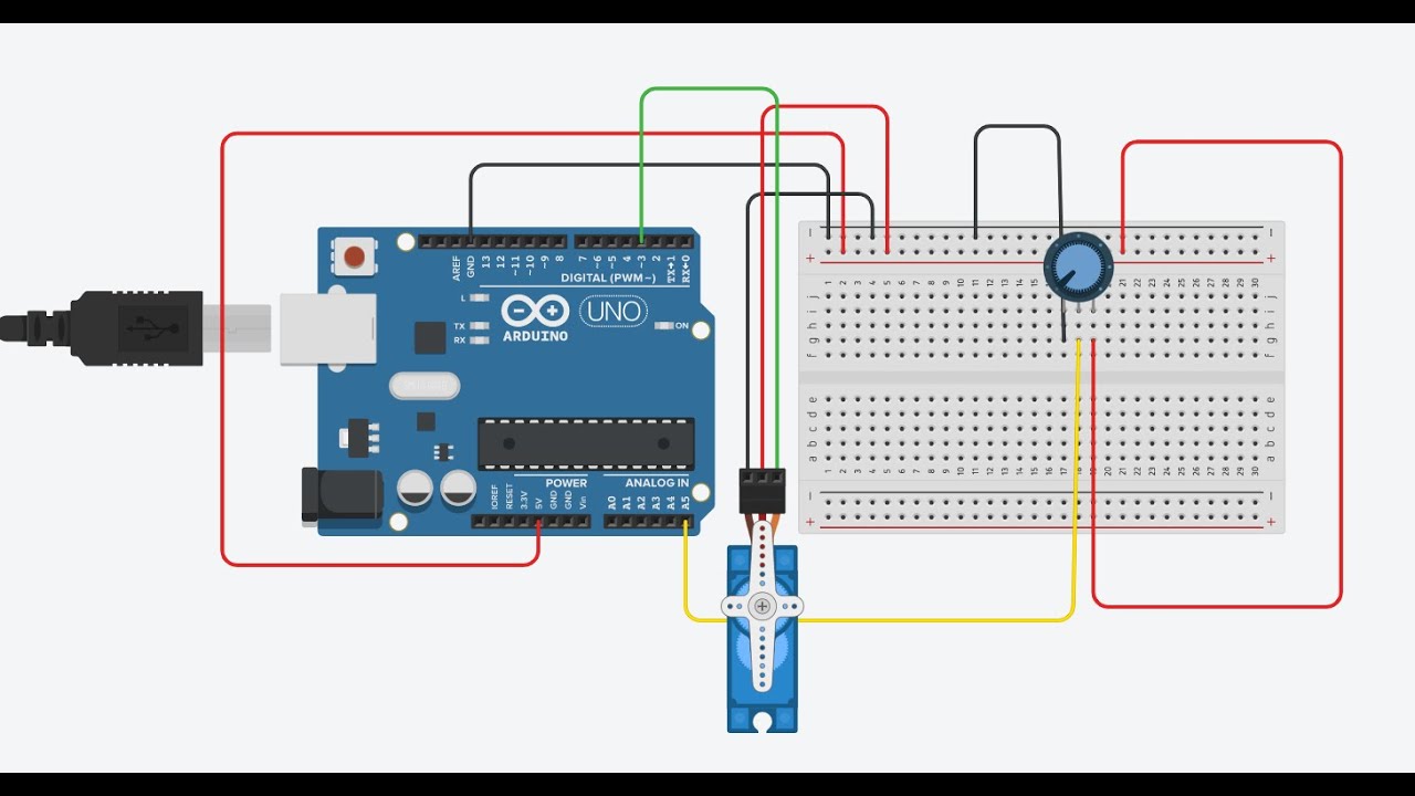 Arduino Dersleri || Servo Motor || Potansiyomete ile Servo Motor ...
