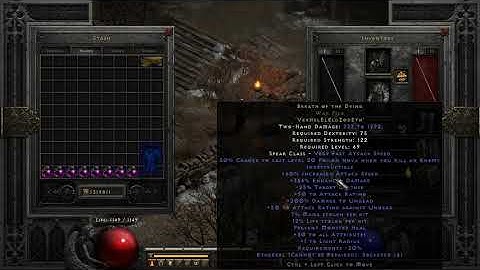 D2R Making 1292 damage Breath of the Dying runeword in ethereal War Pike