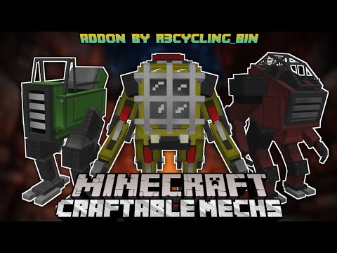 Minecraft Pe Robot Mod - Custom Craftable Mechs (Vehicle, Equipment, and Weapons) | Mod Survival