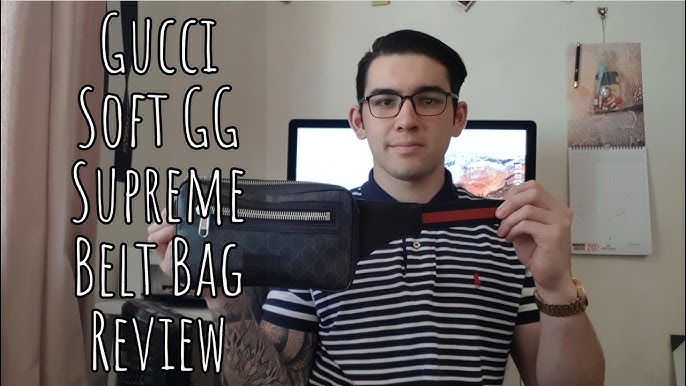 GG Supreme Black Belt Bag