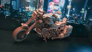 Robotime ROKR Cruiser Motorcycle LK504 3D Wooden Puzzle screenshot 5