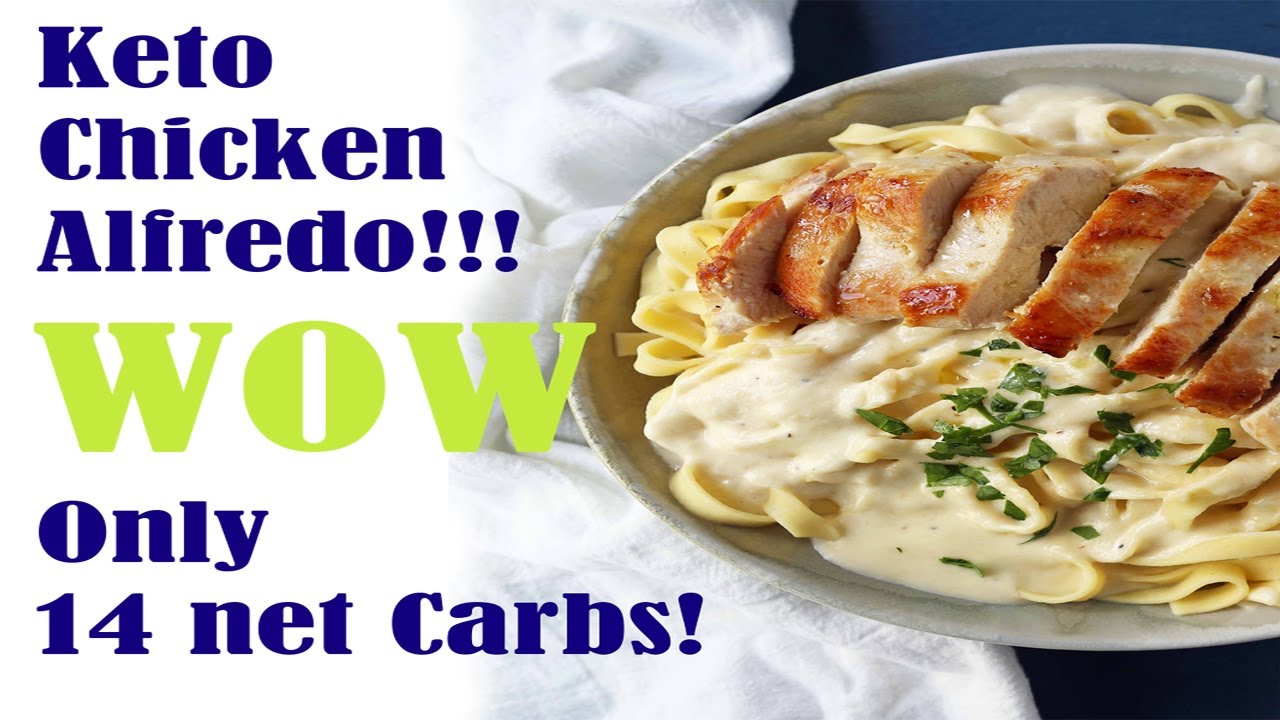 Keto Fettuccine Chicken Alfredo with real pasta (carbanada pasta) only