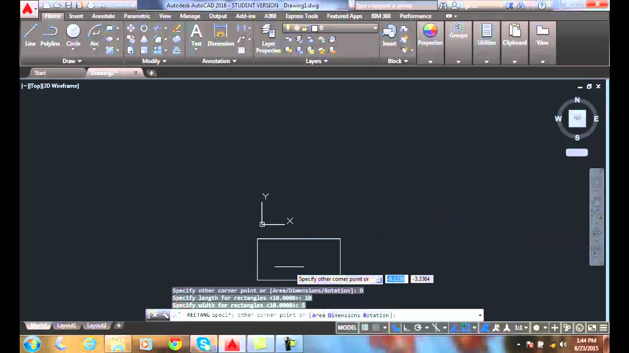 AutoCAD I 04 25 Drawing Rectangles Specifying Rectangle 