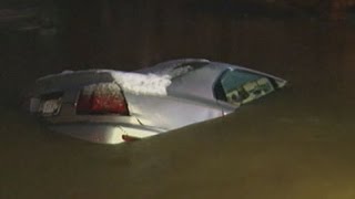 Raw: Water Main Break Causes Sinkhole in MD