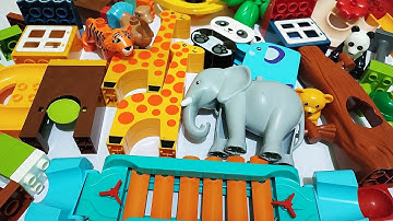 Satisfying Building Blocks ASMR Marble Run - Tree House Bridge and Wild Animals