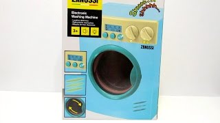 Toy washing machine Zanussi HTI Review. Распаковка детской стиральной машинки и обзор игрушки.