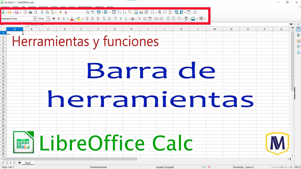 Barra de herramientas - Herramientas y funciones LibreOffice Calc - YouTube