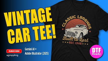 Easy Vintage Car T-Shirt Design: AI + Illustrator DTF Tutorial (2025)