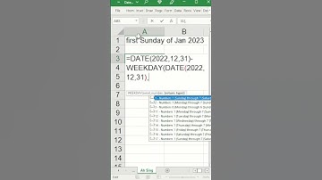 Finding the first Sunday of a month in Excel