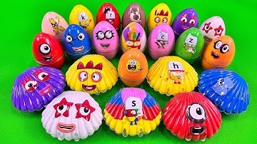 Rainbows EGGS 🌈 Finding Numberblocks Dinosaur Eggs with Rainbow SLIME Colorful! Satisfying, ASMR