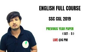 SSC CGL 2019 || ( PREVIOUS YEAR PAPERS ) SET - 5 || ENGLISH BY UJJWAL SIR