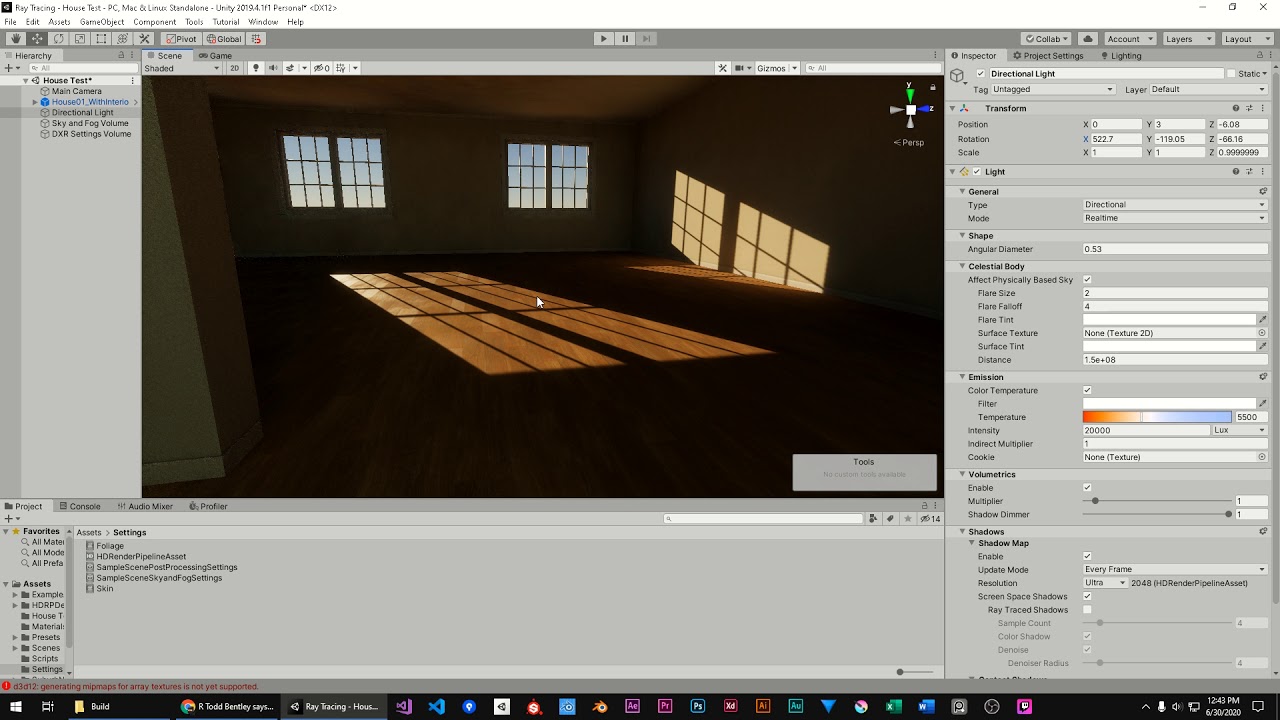 unity hdrp raytraced GI on 10 series graphics card gtx 1060 6gb - YouTube
