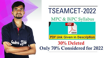 TSEAMCET 2022 Syllabus MPC|TSEAMCET 2022 Syllabus BIPC