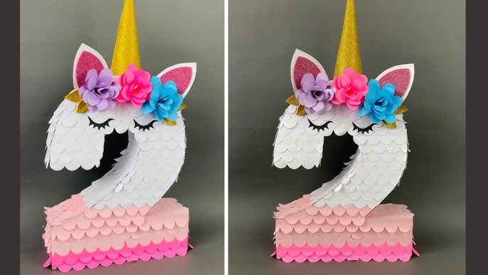 Piñata unicornio con alas doradas - Piñatas El Unicornio