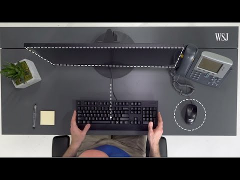 Vídeo: Como o teclado de um usuário deve ser posicionado em sua mesa?