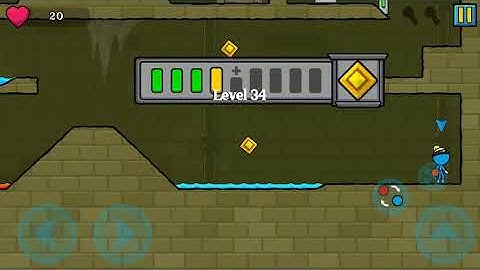 Red And Blue Stickman : Animation Parkour Level 34 Gameplay Walkthrough.