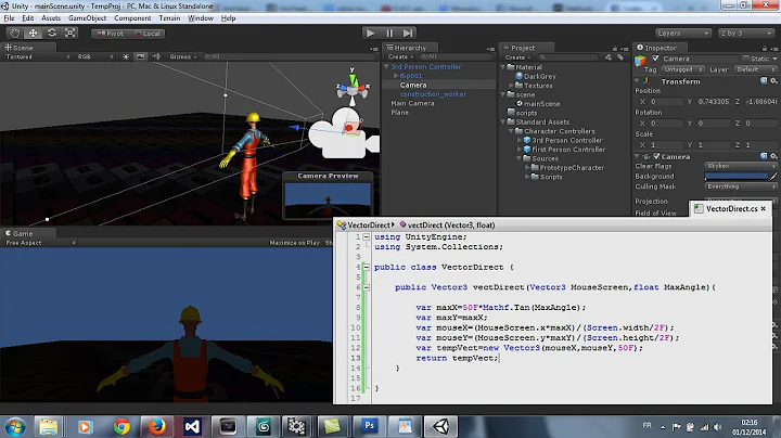 Unity / C# : Creating a mouse look Script (In English)