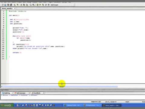 linear search an element in a 1D array