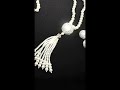 ✨Pearl Tassel Necklace Set With Crystal Center Motif & Matching Earrings✨