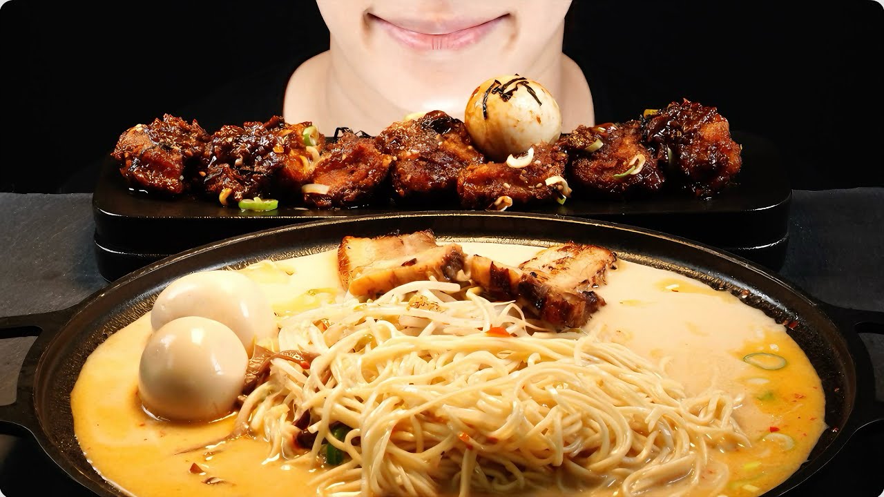 🥩 미소카츠 + 🍜 돈코츠라멘 먹방 ASMRMiso Katsu & Tonkotsu Ramen Mukbang ASMR