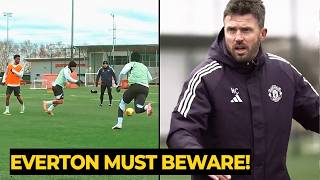 Carrick’s new tactics with one touch & sharp combination play in training ahead Everton screenshot 5