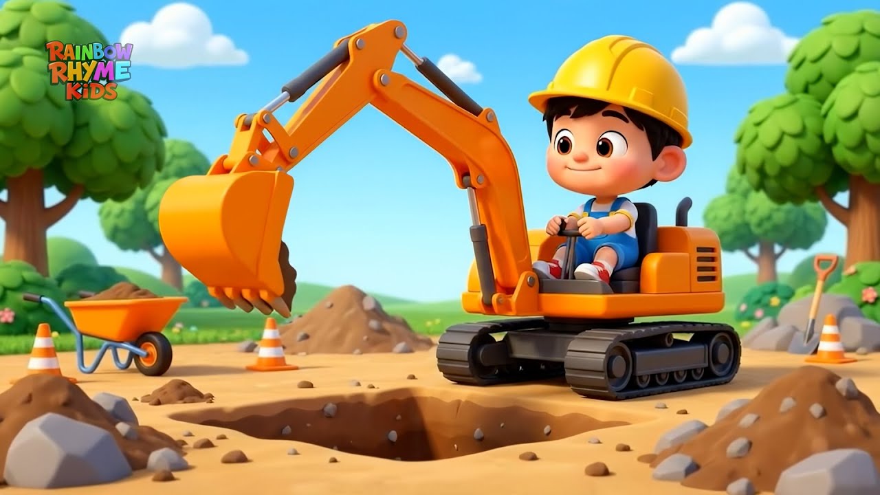 Construction Vehicles Song | The Phone on the Desk Goes Ring Ring Ring! 🚜📞
