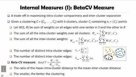 DATA MINING   5 Cluster Analysis in Data Mining   6 7 Internal Measures for Clustering Validation