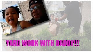 Daddy Daughter CLEAN WITH ME | Making the front yard PRETTIER  | KATRINA AND CHARLES TV