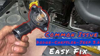 Thermostat Housing Replacement Tutorial 3 6 Dodge Chrysler Jeep thermostat replacement