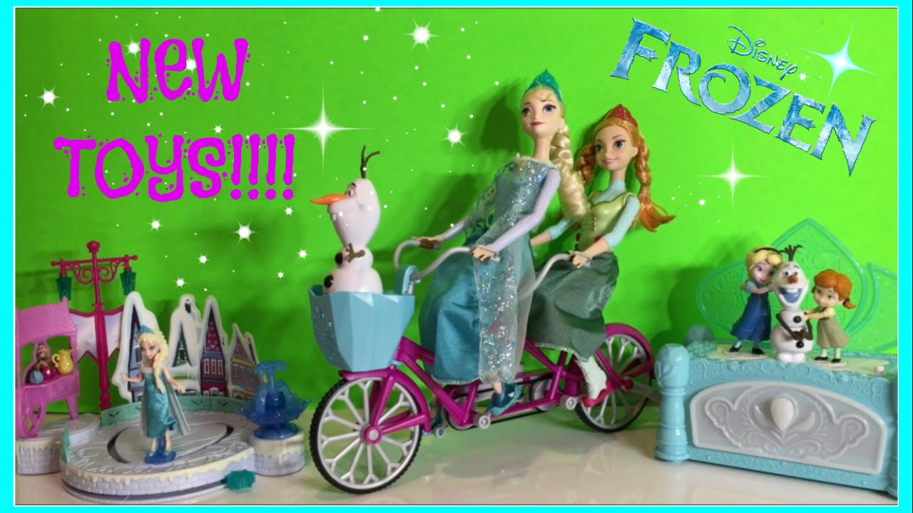 NEW 2015 Summer Frozen Toys Haul: Anna & Elsa's Musical Bicycle, Ice Skating Rink, & Jewelry Box