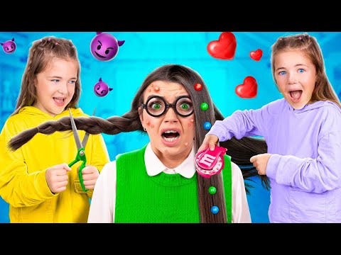 Extreme Makeup with TikTok Gadgets! / Twins Help Nerdy Nanny Become Popular!