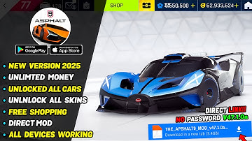 Asphalt 9 MOD APK v47.1.0a (2025) | Unlimited Money + All Cars Unlocked 🚘 | No Password
