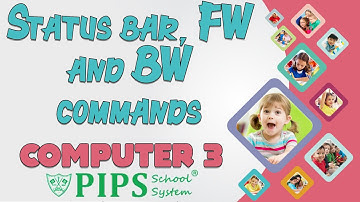 class 3 Keyboard unit 3 lecture on Status bar, FW and BW commands by PIPS School System Hafizabad