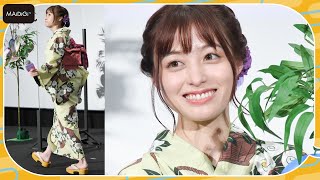 橋本環奈、ガーリーな浴衣×編み込みヘアでキュートに　ドット柄の帯でますます可愛く