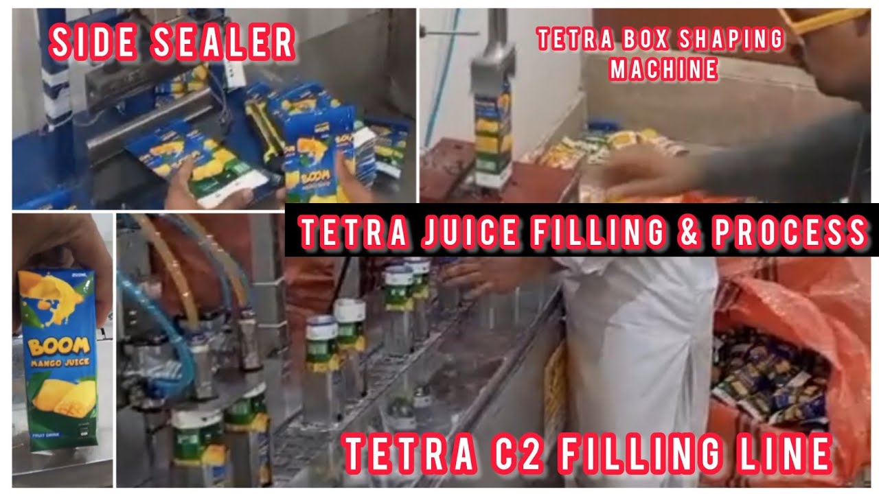 Tetra Pack 200ml Juice Filling & Packing Process | Tetra pack juice production line | #tetrapack