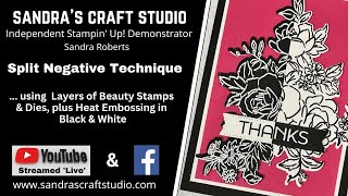 🔴LIVE : Heat Embossing with Split Negative Technique