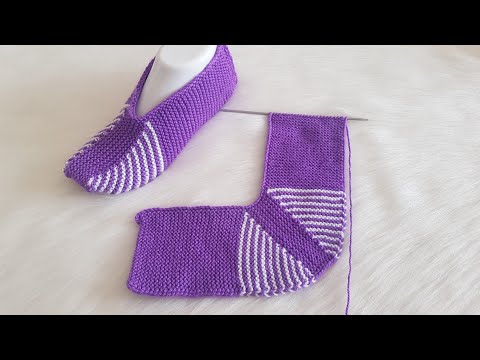 ✅ Çok Kolay Dikişsiz İki Şiş Patik ✅ Patik Modeli - Bayan Patik -Easy Knit Pattern