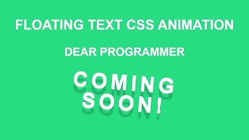 Floating Text Animation Using HTML & CSS | CSS Animation Tutorials