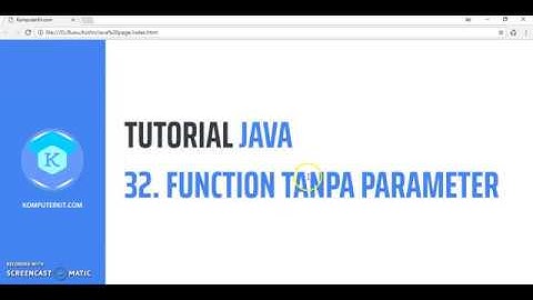 Tutorial Java   32 Function Tanpa Parameter