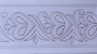 Latest nakshi kantha/orna/saree border line drawing for embroidery,অসাধারন বর্ডার লাইন আঁকা শিখুন