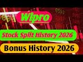 Wipro Bonus History || Wipro Stock Spilt 2026