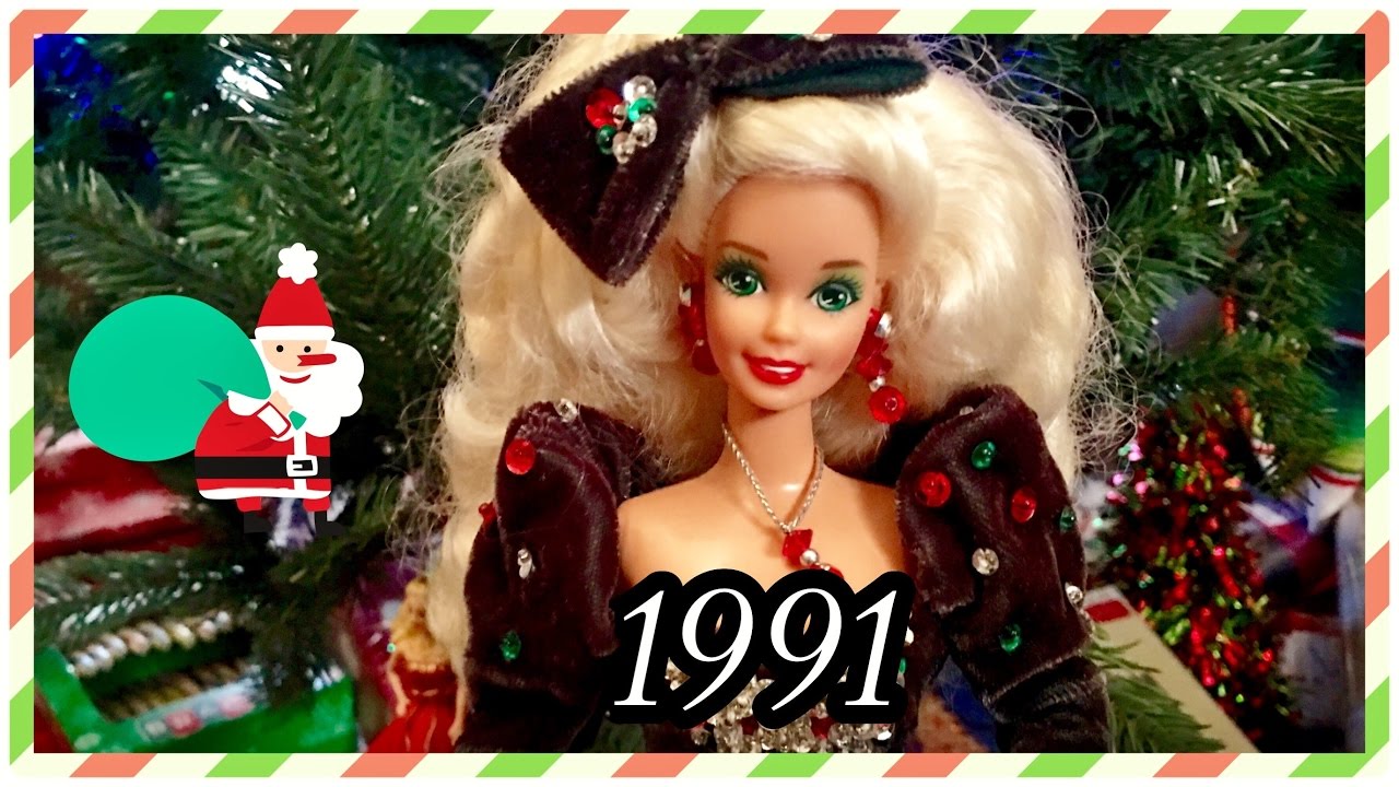 Mitt Zonsverduistering Belofte 1991 / 28 Years of Holiday Barbie Dolls! / Christmas Collection Advent /  1991 Happy Holidays Doll - YouTube
