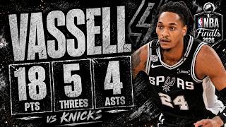 Devin Vassell 18 pts 5 threes 4 asts vs Knicks 2026 Finals G4