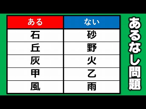 【あるなしクイズ】脳を活性化してスカッとなれるひらめき問題！2問！