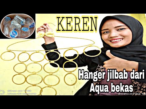 DIY || CARA MEMBUAT HANGER JILBAB DARI AQUA BEKAS - YouTube