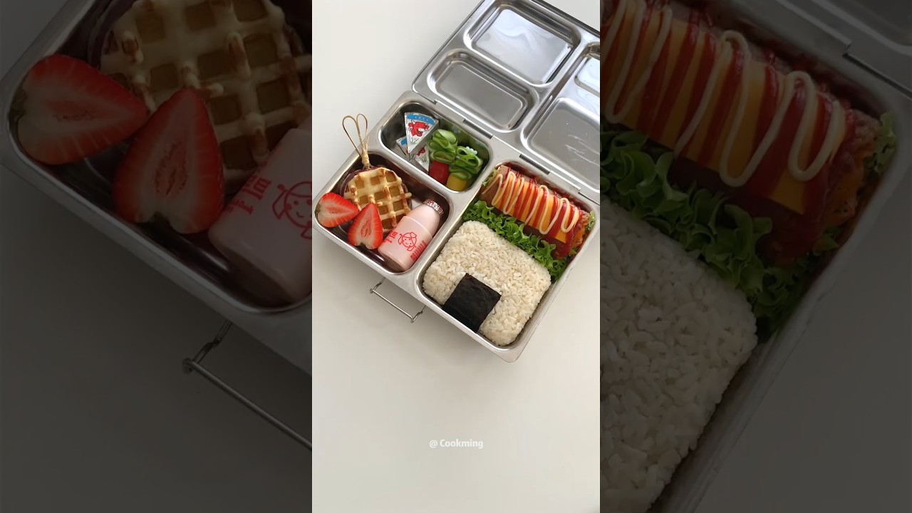Pack a Bento for My Daughter  - day 187 🍱 和我一起做便當#lunchbox #cooking  #bento #asmrvideo #food 썸네일
